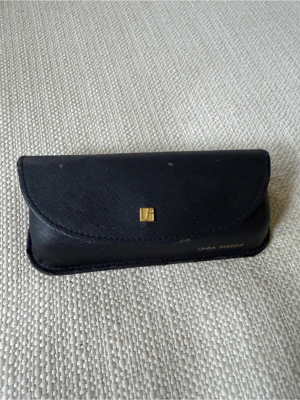 Linda Farrow Black Sunglasses Case with Gold Accent